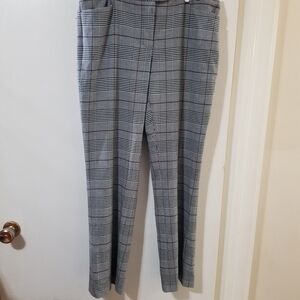 Calvin Klein Black and Gray Plaid Trousers Size 8
